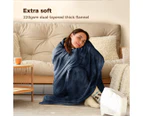 DreamZ Electric Throw Blanket Heated Timer Bedding Washable Warm Winter 160X130 - Blue / Dark Grey