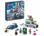 Lego 60314 City Ice Cream Truck Police Chase Van Car Toy With Splat Launcher And Interceptor Vehicle, Set For Kids 5+ Years Old
