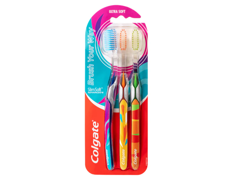 Colgate SlimSoft Advanced Toothbrush 3pk - Ultra Soft