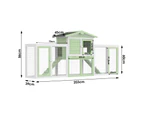 Advwin Rabbit Hutch Chicken Coop 203x45x86cm-Green