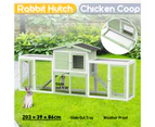 Advwin Rabbit Hutch Chicken Coop 203x45x86cm-Green