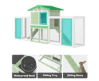 Advwin Rabbit Hutch Chicken Coop 203x45x86cm-Green