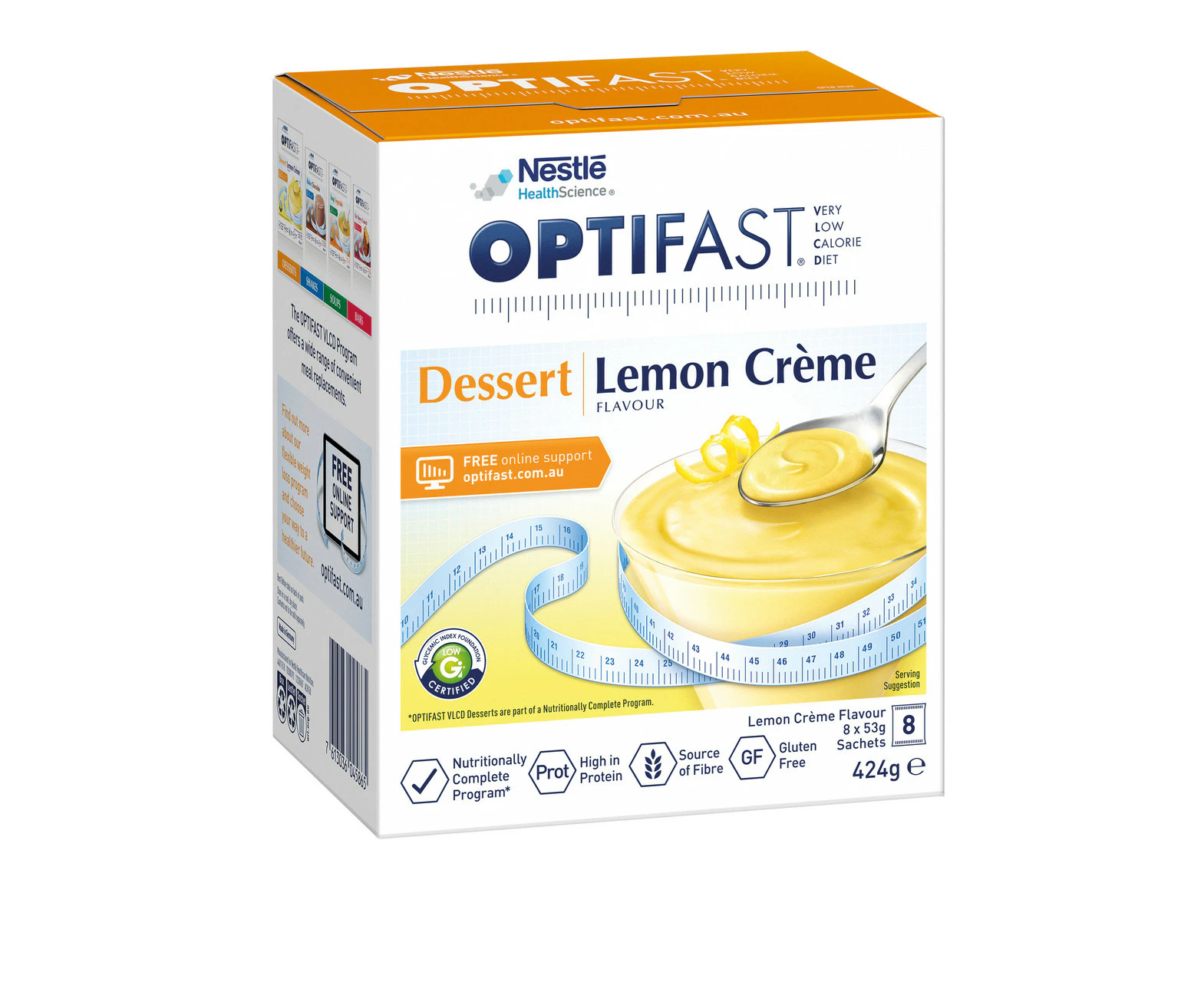 Optifast VLCD Lemon Creme Dessert 8 Pack 53g Sachets