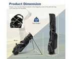 Costway Golf Stand Bag Golf Cart Carry Bag 4-Way Divider w/Insulated Pocket Iron Bracket Leg Black