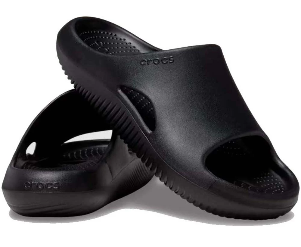 Crocs Mellow Recovery Slides Flip Flops Thongs - Black