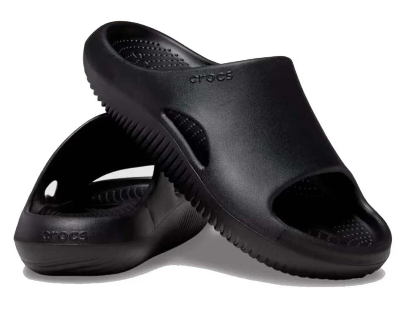 Crocs Mellow Recovery Slides Flip Flops Thongs - Black