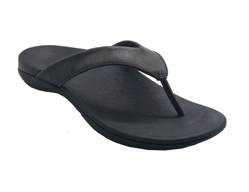 AXIGN 90 Mile Orthotic Arch Support Flip Flops Thongs w Leather Strap Archline