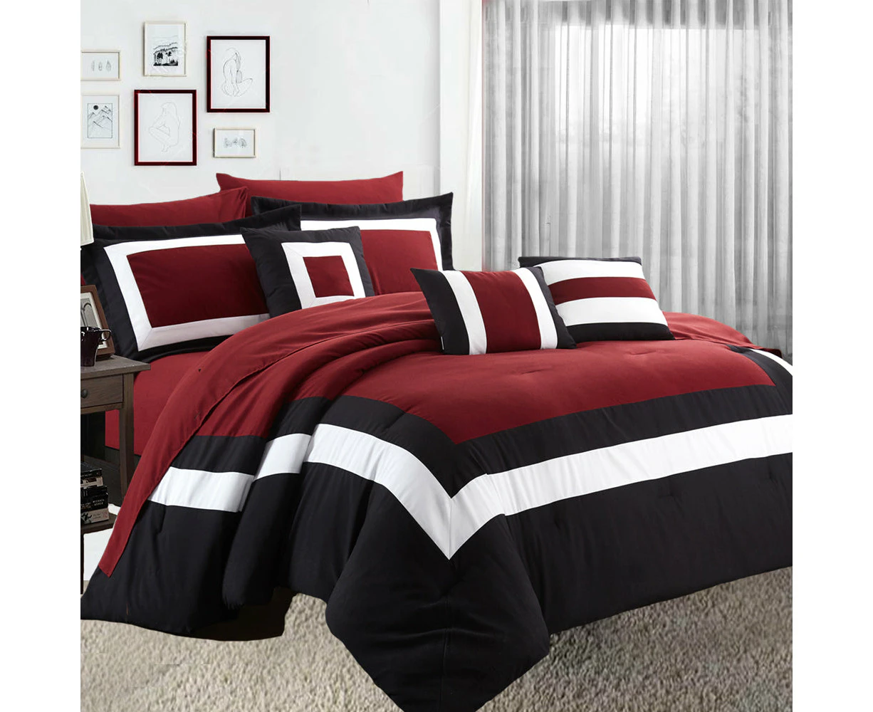 Home Fashion 10 Piece Soft Bed Comforter And Sheet Sets Bedspread Cushions Pillowcase Set Navy