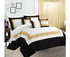 Home Fashion 10 Piece Soft Bed Comforter And Sheet Sets Bedspread Cushions Pillowcase Set Gold