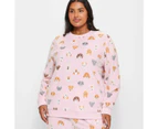 Target Plus Size Fleece Sleep Pyjama Top - Pink