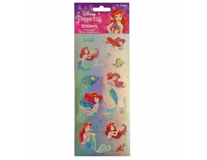 Disney The Little Mermaid Holographic Stickers 3 Pack - Multi