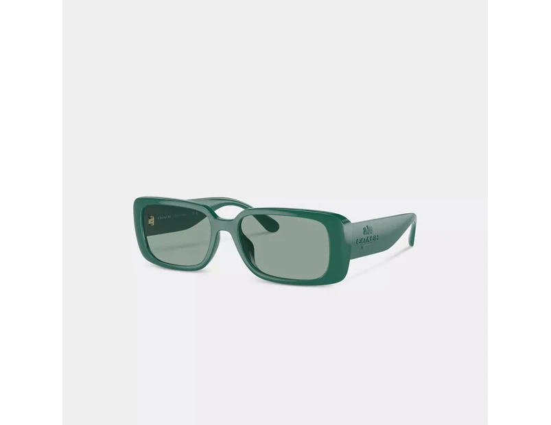 Coach Outlet Narrow Rectangle Sunglasses - dark green