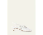 Jo Mercer Women's Monica Mid Heel Als Sandals - White