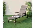 Costway Outdoor Chaise Lounger Adjustable PE Rattan Garden Bed Chair Anti-UV Patio Recliner Yard Poolside Beach