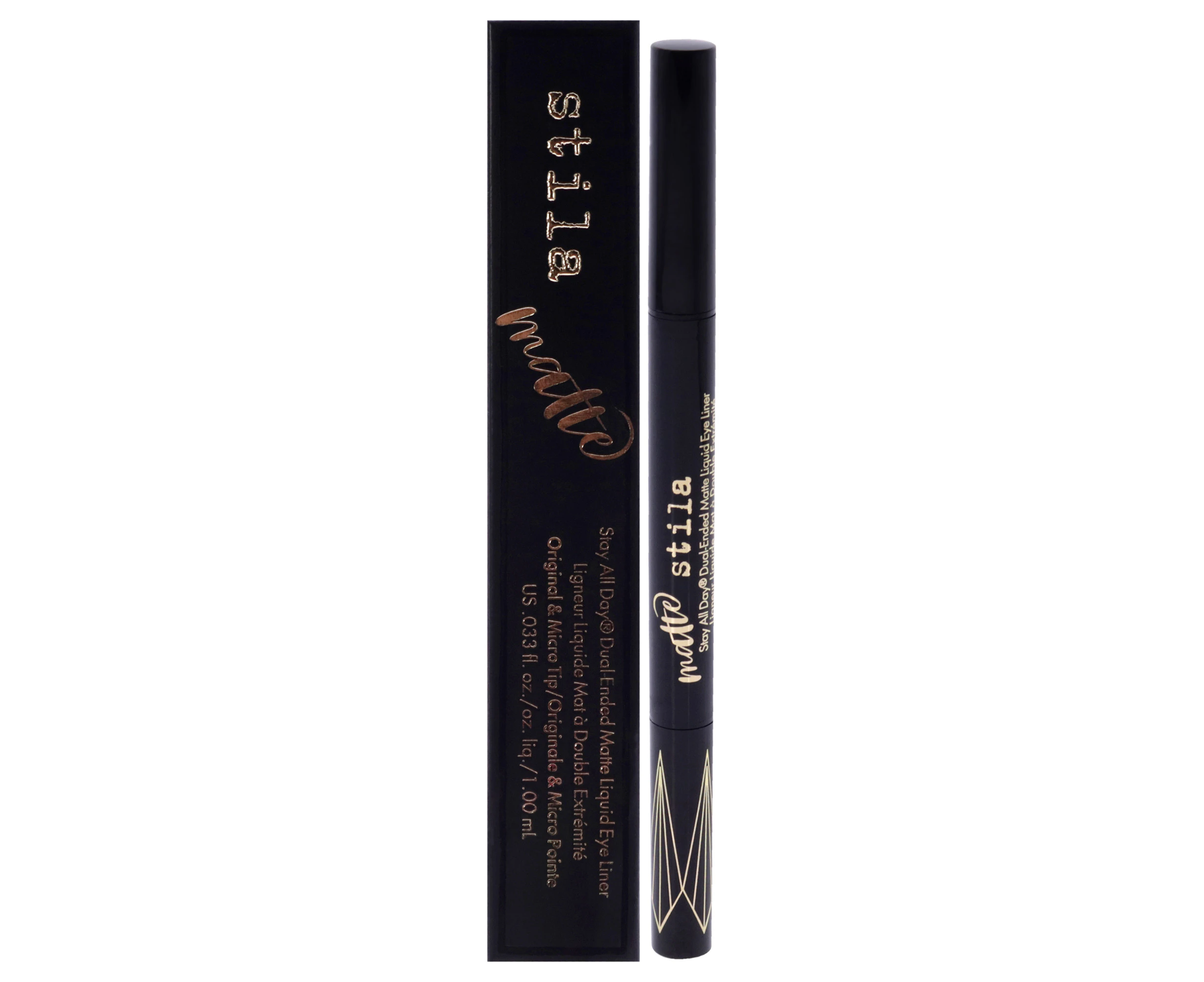 Stila Stay All Day Dual-Ended Matte Liquid Eye Liner - Intense Black by Stila for Women - 0.33 oz Eye Liner