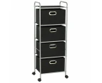 vidaXL Shelving Unit with 4 Storage Boxes Steel and Non-woven Fabric