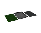 vidaXL Pet Toilets 2 pcs with Tray & Faux Turf Green 76x51x3 cm WC