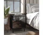 vidaXL Bed Cabinet with Metal Legs High Gloss Black