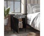 vidaXL Bed Cabinet with Metal Legs High Gloss Black