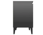 vidaXL Bed Cabinet with Metal Legs High Gloss Black