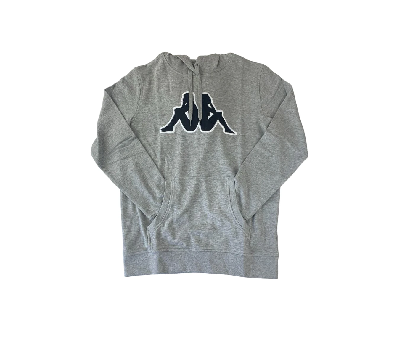 Mens Kappa Logo Tairiti Hooded Sweater 902 Pullover Hoodie Grey/Black - Grey/Black