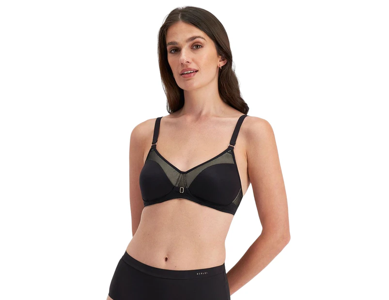 Berlei Womens Post Surgery Mesh Black Bra Elastane/Nylon - Black