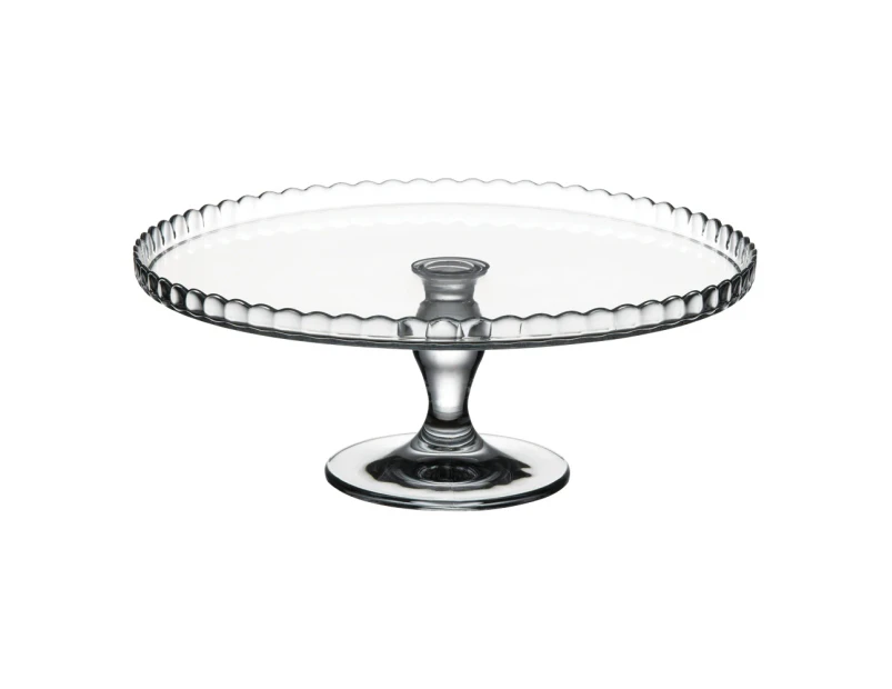 Pasabahce Patisserie Glass Scallop Pattern Up 32cm Cake Stand Dessert Tray Clear