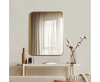 Oikiture Wall Mirrors 65x50cm Rectangle Makeup Mirror Metal Frame Gold