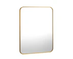 Oikiture Wall Mirrors 65x50cm Rectangle Makeup Mirror Metal Frame Gold