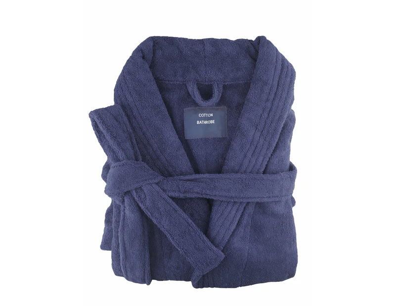 Softouch Small/medium Egyptian Cotton Terry Toweling Bathrobe - Charcoal