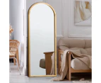 Oikiture Wooden Full Length Mirror 166x60cm Arched Dressing Floor Mirrors