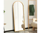 Oikiture Wooden Full Length Mirror 166x60cm Arched Dressing Floor Mirrors