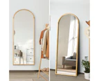 Oikiture Wooden Full Length Mirror 166x60cm Arched Dressing Floor Mirrors