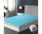 Bedra Memory Foam Mattress Topper Reversible Cool Gel Bed Mat 10cm Single - Multicolour