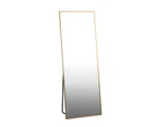 Oikiture 166x60cm Full Length Mirror Rectangle Dressing Floor Mirrors Free Standing Gold