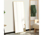 Oikiture 166x60cm Full Length Mirror Rectangle Dressing Floor Mirrors Free Standing Gold