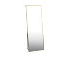 Oikiture 166x60cm Full Length Mirror Rectangle Dressing Floor Mirrors Free Standing Gold