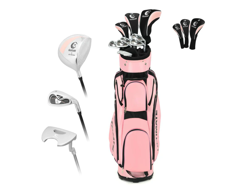 Costway Premium Ladies Golf Clubs Set Starters w/Bag 10 Pieces Alloy/Graphite Drive, Right Hand