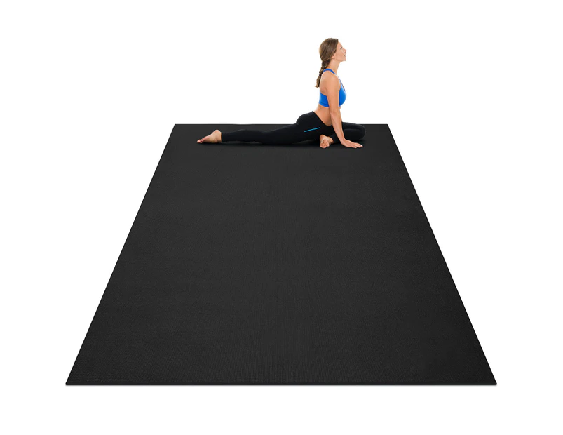 Costway Large Yoga Mat Non-Slip Exercise Fitness Mat for Yoga Pilates Floor Workouts  w/2 Straps 1.8*1.2m