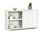 Costway Buffet Sideboard Kitchen Storage Cabinet Cupboard Hallway Table w/2 Sliding Doors & Adjustable Shelves