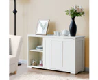 Costway Buffet Sideboard Kitchen Storage Cabinet Cupboard Hallway Table w/2 Sliding Doors & Adjustable Shelves