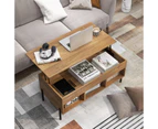 Costway Lift-Up Top Coffee Table Modern Sofa Table Nightstand w/Hidden Storage Shelf Bedroom Living Room, Natural