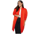 AUTOGRAPH - Plus Size - Womens Jumper -  Long Sleeve Long Line Ribbed Detail Light Weight Knit Cardigan - Rust