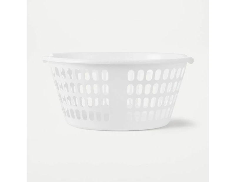 Oval Laundry Basket, White - Anko