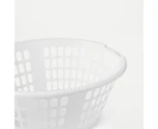 Oval Laundry Basket, White - Anko