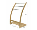 CARLA HOME Bamboo Towel Bar Metal Holder Rack 3-Tier Freestanding and Bottom shelf for Bathroom