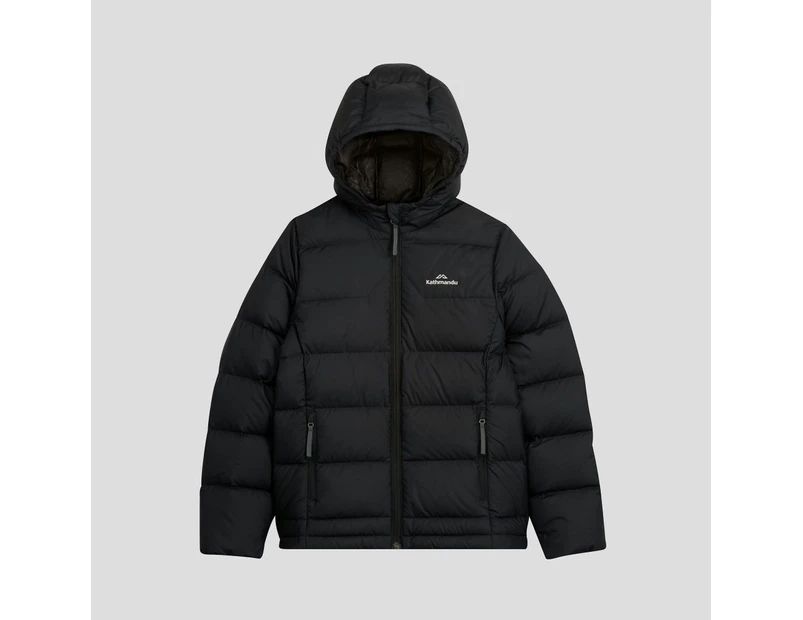 Kathmandu Epiq Girls Down Puffer Warm Outdoor Winter Jacket  Kids  Basic Jacket - Black on Black