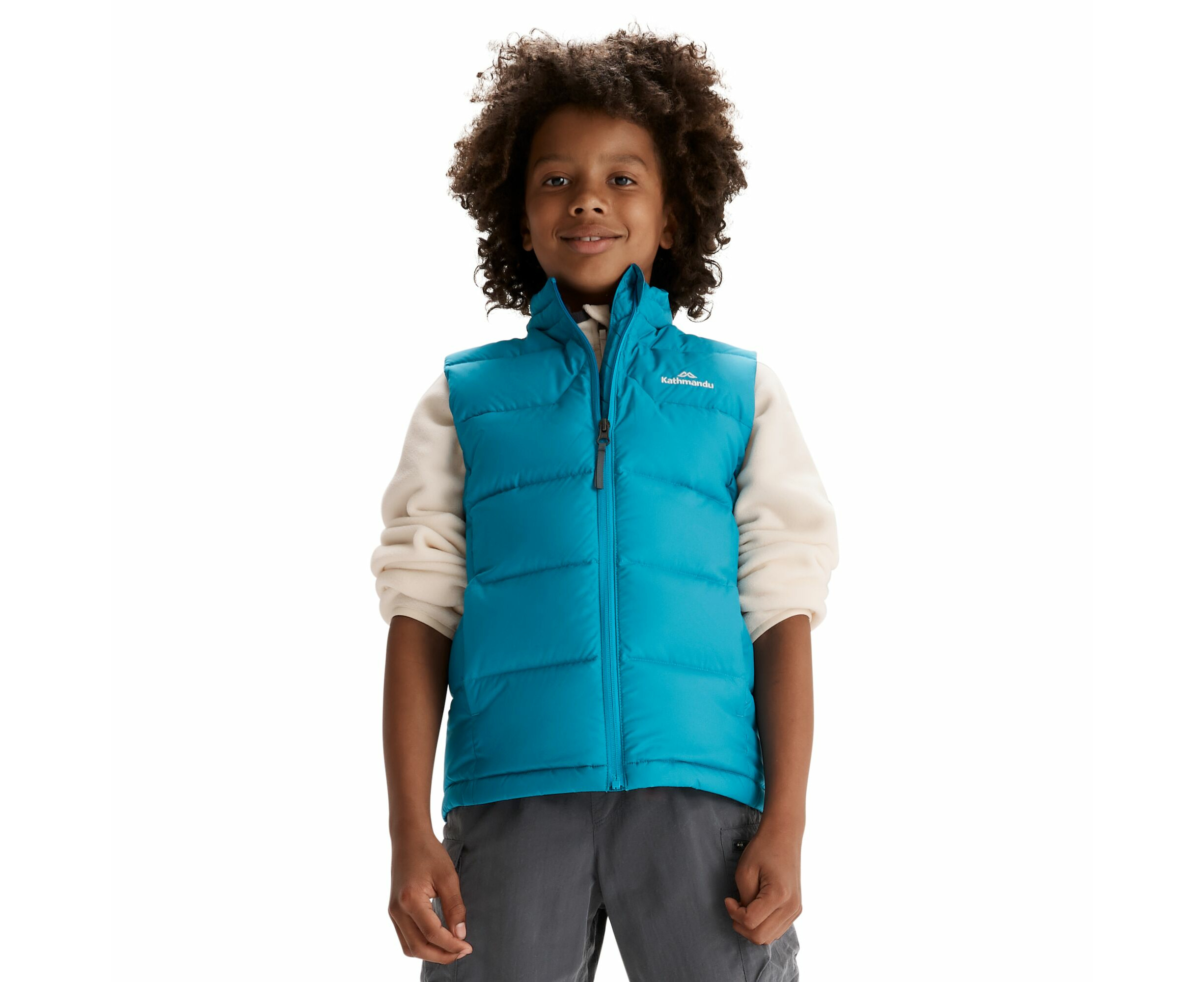 Kathmandu Epiq Boys Down Puffer Water Repellent Warm Outdoor Winter Vest Kids Catch