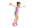 Speedo Toddler Girls' Digital Placement One Piece Swimsuit - Baja Blue