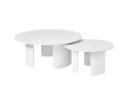 Cooper & Co. Taupo Coffee Tables Set of 2 Curved Legs in White